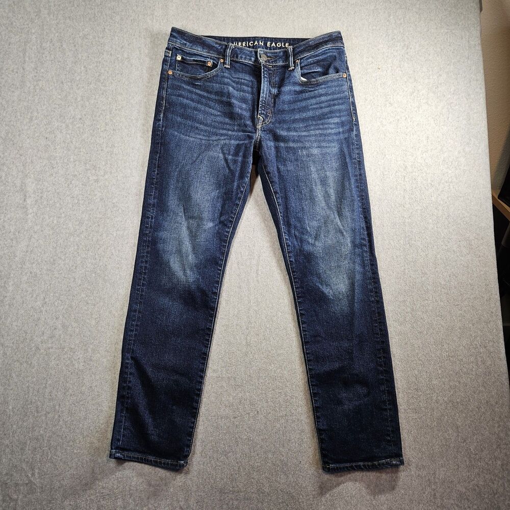 American Eagle Jeans Mens 33x30 Blue AirFlex+ Original Straight Stretch Denim